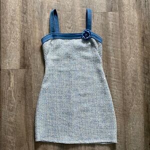 City Studio Blue and White Mini Dress